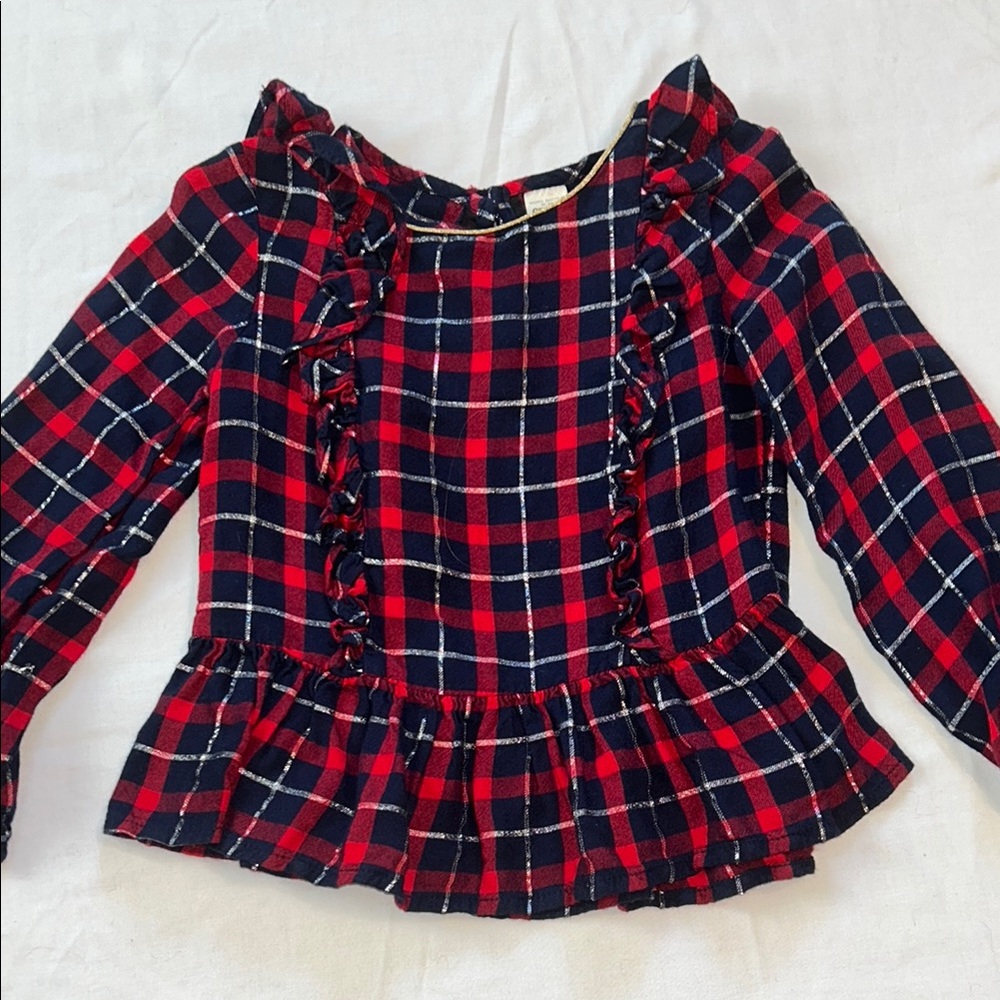 Last chance Plaid Ruffle Kids Top -